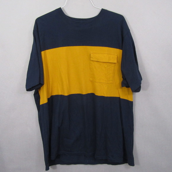 Winston Mens Short Sleeve T Shirt 2XLT Blue Yellow Pocket 100%‎ Cotton - Picture 1 of 8